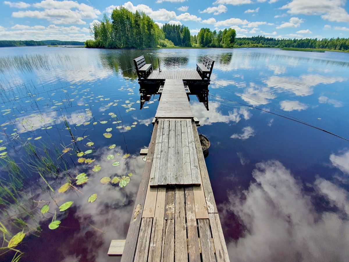 jezero, klupe, priroda, Finska