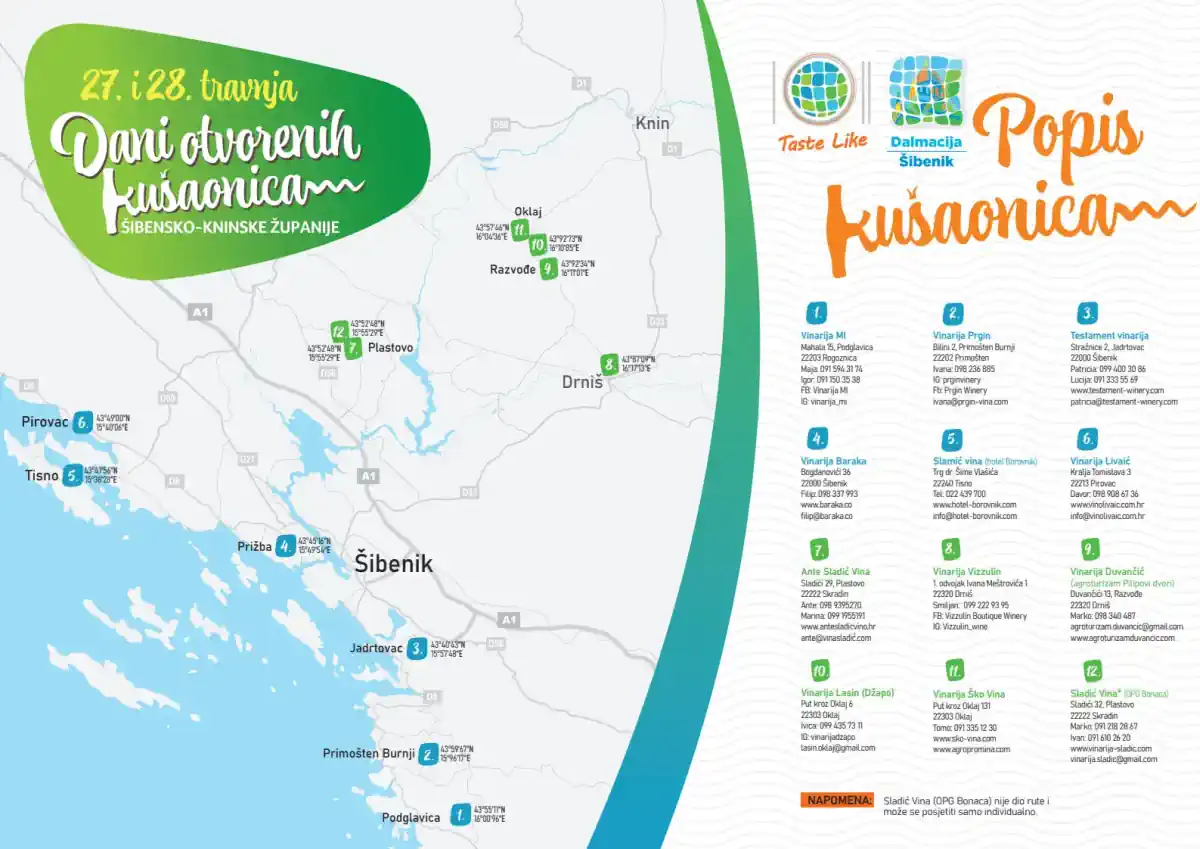 Dani otvorenih kušaonica šibensko-kninske 2024