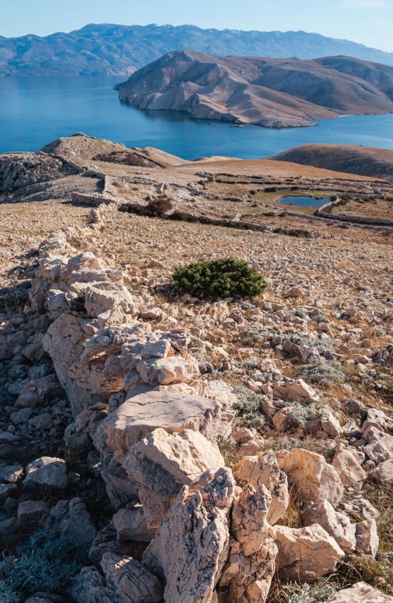 Baška mrgari pogled more suhozid Prvić Velebit