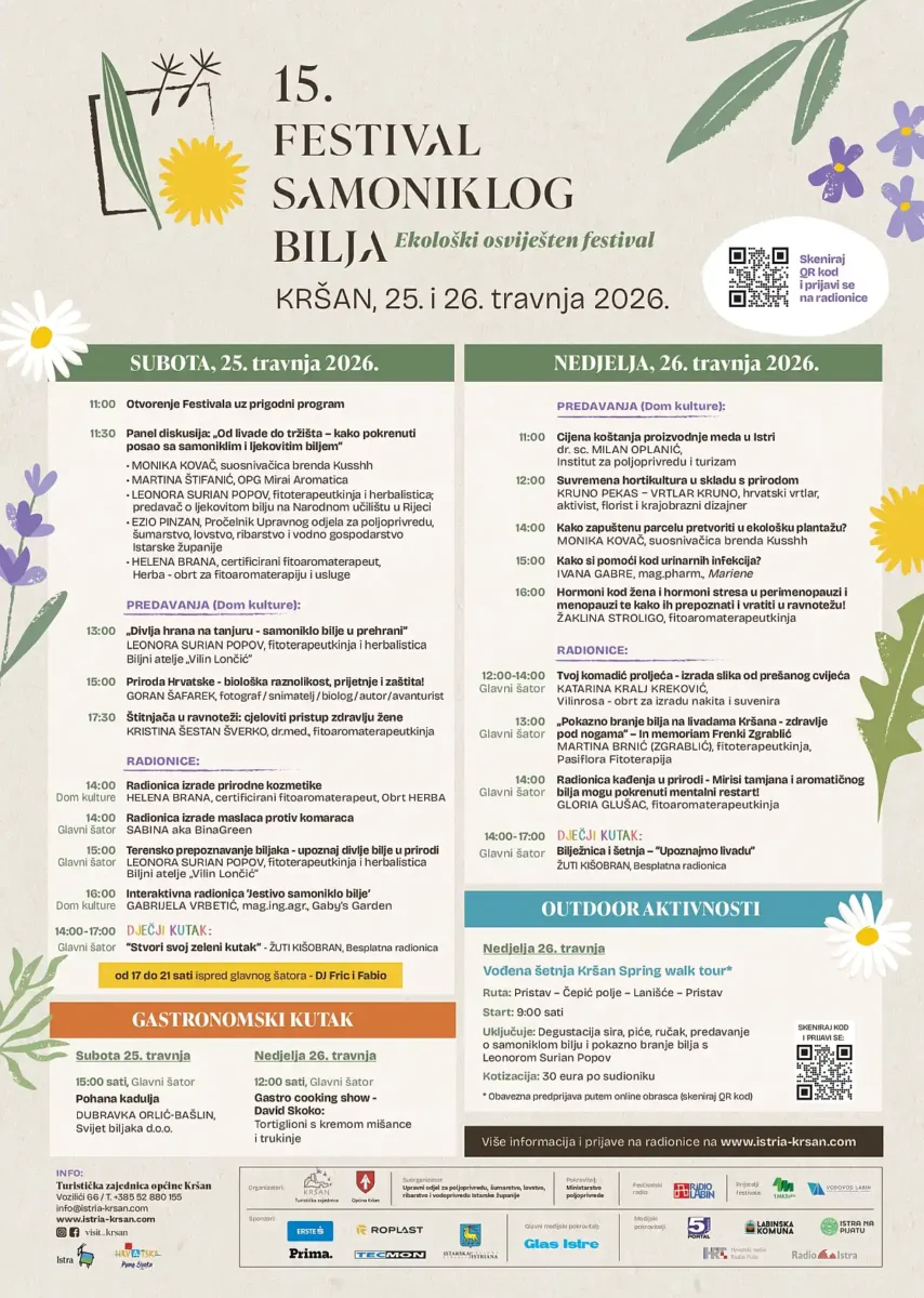 Festival samoniklog bilja program 2026