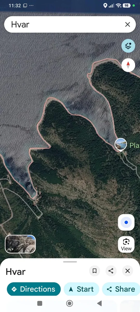 hvar šira google maps